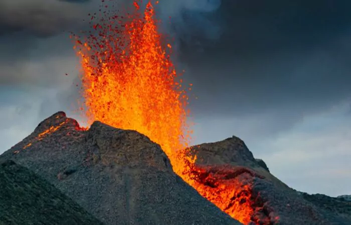 Akrotiri Santorini & Volcano of Santorini image of an erupting volcano