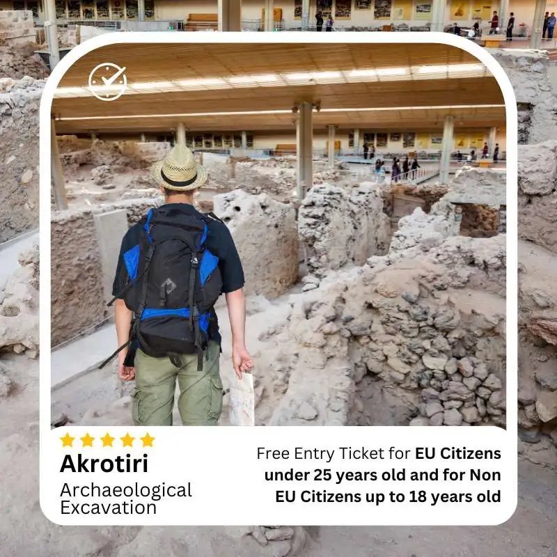 Akrotiri Museum Free Entry Ticket for EU Citizens under 25 years old and for Non EU Citizens up to 18 years old
